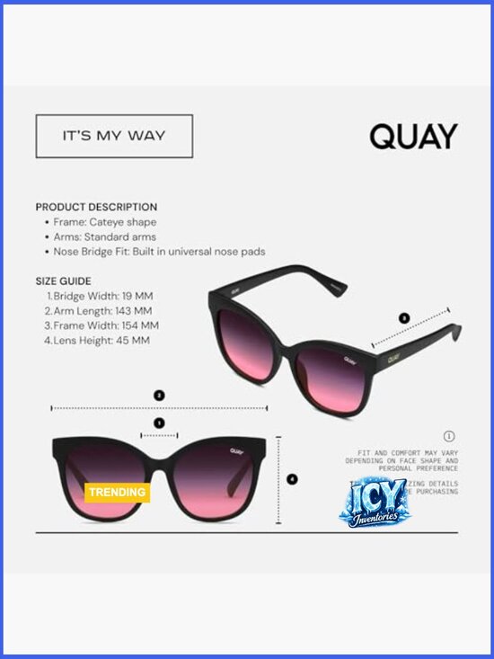 Oversized Cat Eye Sunglasses with Protective Case and Cleaning Cloth Bundle main image 6